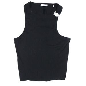 Melting Stockholm black tank sleeveless ring detail goth grunge ribbed sz M